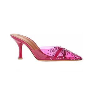 Malone Souliers Womens Joella Crystal-Embellished Mules 37 Pink - NIB $795
